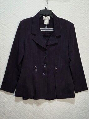 Pride & Joy Women's 2 PC Purple Skirt/jacket Set. US14, 90s Style, Shoulder Pads